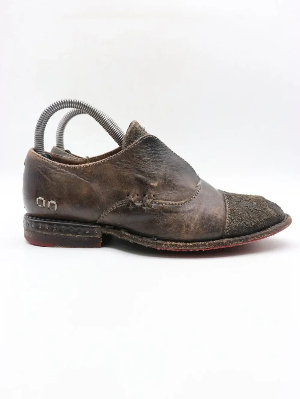 Bed Stu Rose Cobbler Women's Size 7 Cap Toe Distressed Brown Leather Loafers